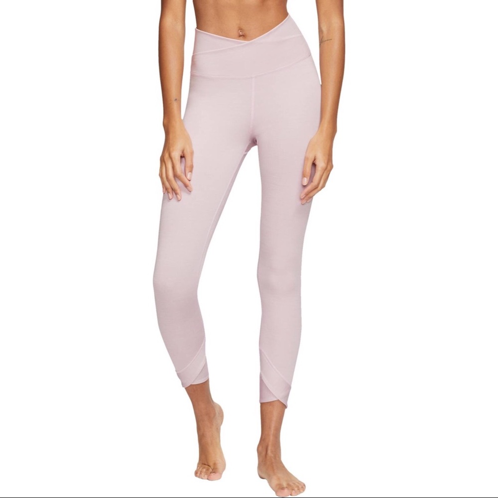 NIKE Women’s Yoga Wrap 7/8 Leggings in Plum Chalk.